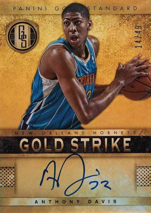2012 Panini Gold Standard Gold Strike Signatures Anthony Davis #44 Basketball Card
