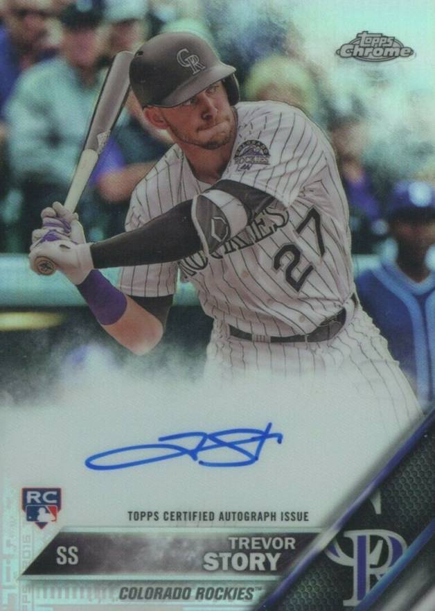 2016 Topps Chrome Rookie Autographs Trevor Story #RA-TS Baseball Card