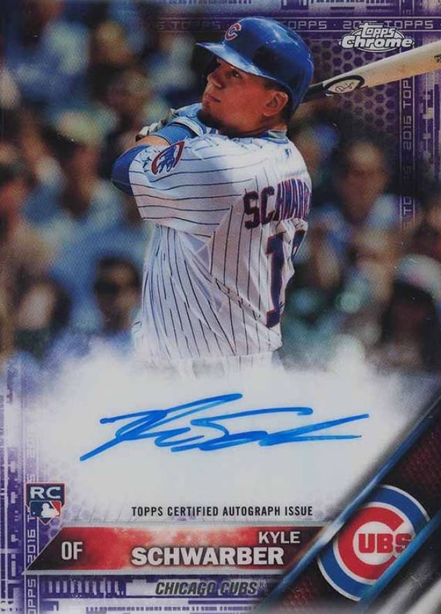 2016 Topps Chrome Rookie Autographs Kyle Schwarber #RA-KSC Baseball Card