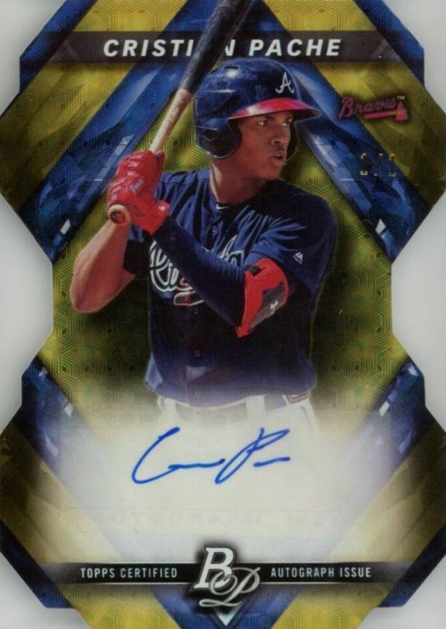 2018 Bowman Platinum Platinum Cut Autographs Cristian Pache #PCACP Baseball Card