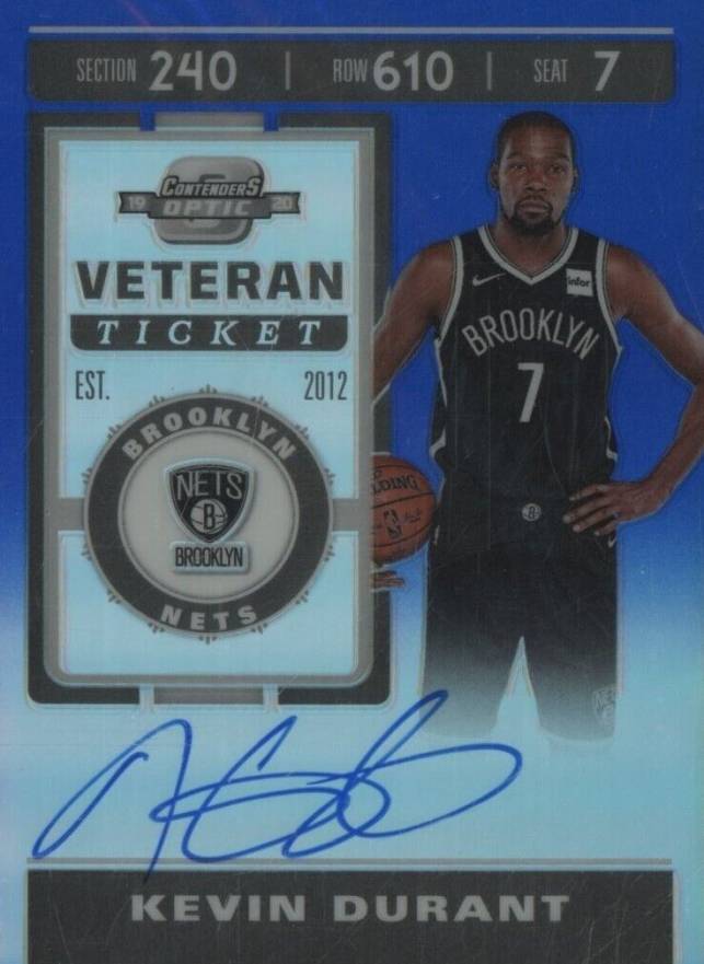 2019 Panini Contenders Optic Veteran Ticket Autographs Kevin Durant #VTKDR Basketball Card