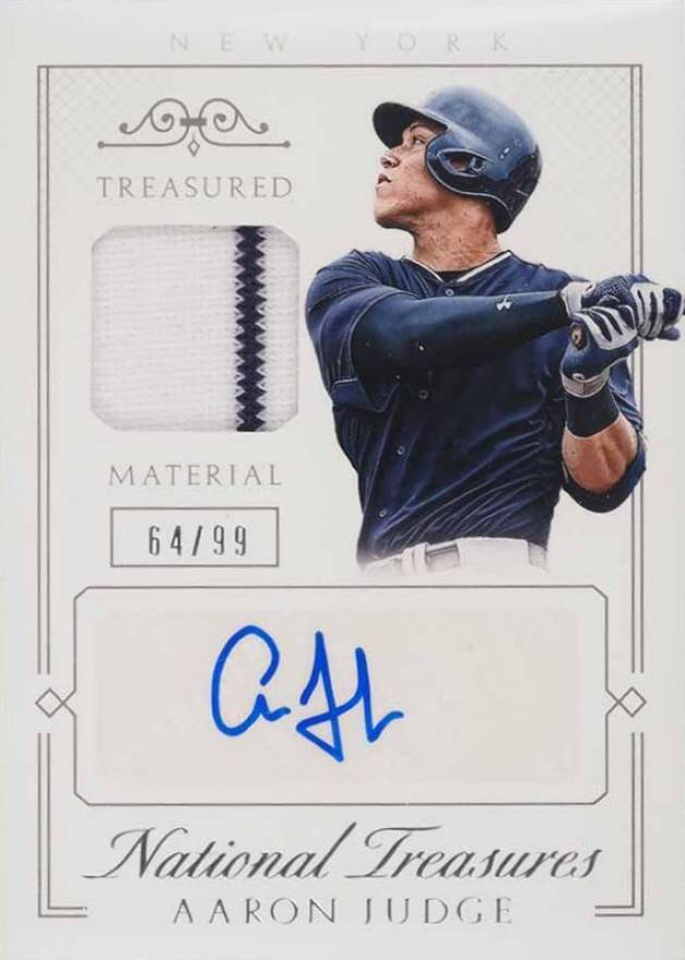 2015 Panini National Treasures Treasured Material Autographs Aaron Judge #74 Baseball Card