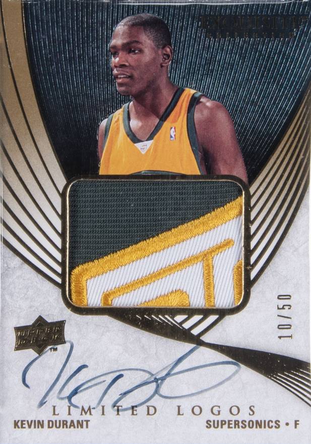 2007 Upper Deck Exquisite Collection Limited Logos Autograph Patch Kevin Durant #LL-KD Basketball Card