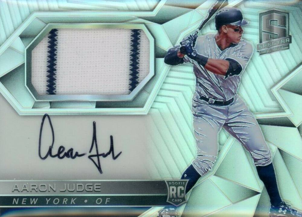 2017 Panini Chronicles Spectra Rookie Jersey Autograph Aaron Judge #7 Baseball Card