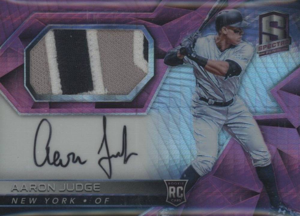 2017 Panini Chronicles Spectra Rookie Jersey Autograph Aaron Judge #7 Baseball Card