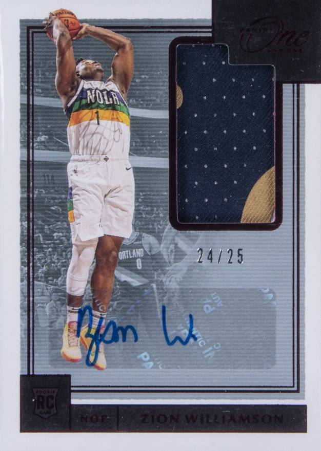 2019 Panini One and One Rookie Jersey Autographs Zion Williamson #ZWL Basketball Card