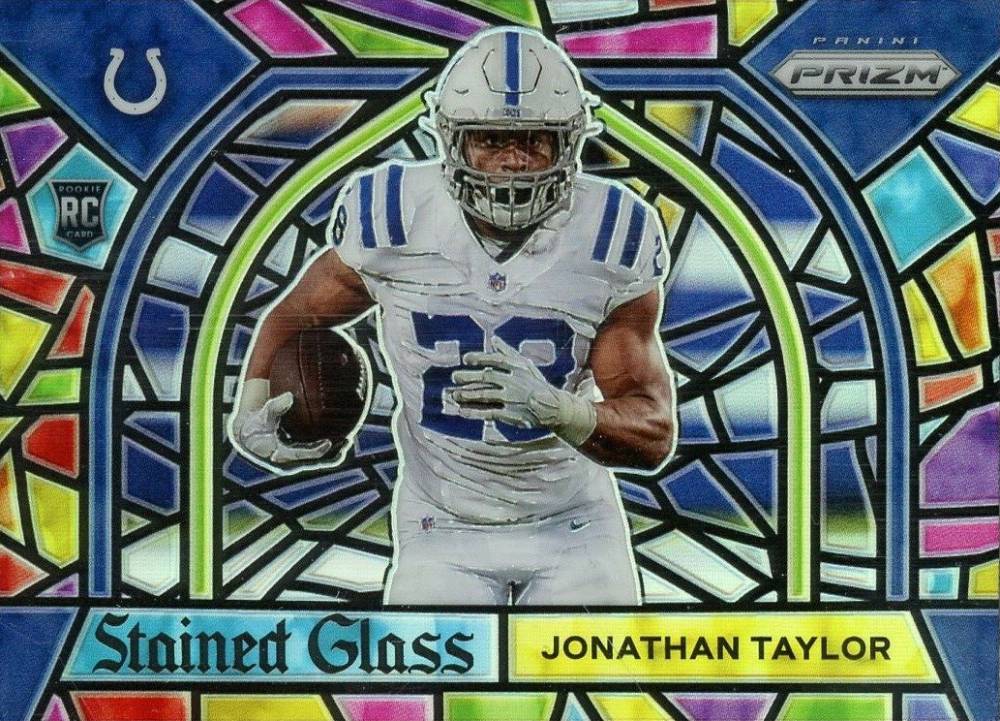 2020 Panini Prizm Stained Glass Jonathan Taylor #20 Football Card