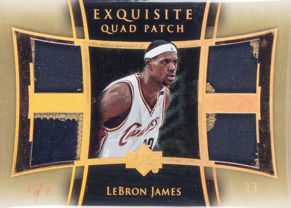 2004  UD Exquisite Collection Quad Patch LeBron James #E4PLJ Basketball Card