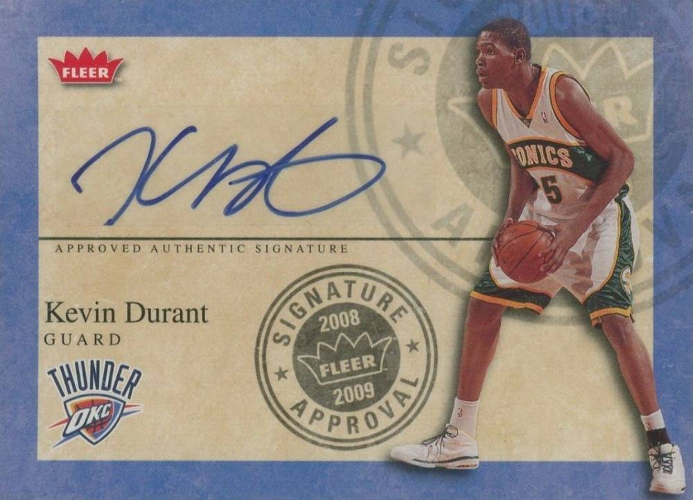 2008 Fleer Signature Approval Kevin Durant #SA-KD Basketball Card