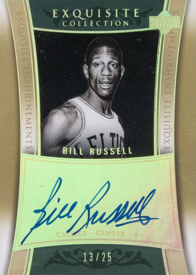2004 Upper Deck Exquisite Collection Enshrinements Bill Russell #ENBR1 Basketball Card