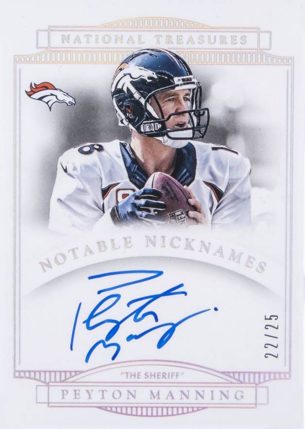 2014 Panini National Treasures Notable Nicknames Peyton Manning #NM-PM Football Card