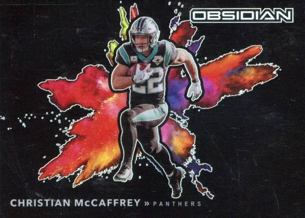 2020 Panini Obsidian Color Blast Black Christian McCaffrey #CBB8 Football Card