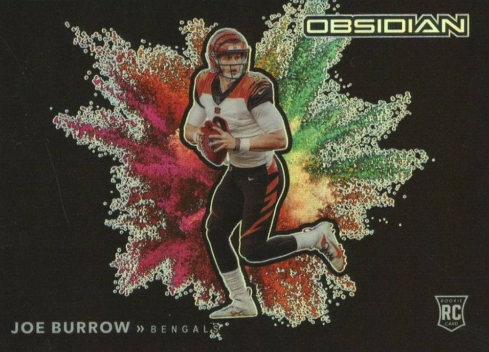 2020 Panini Obsidian Color Blast Black Joe Burrow #CBB21 Football Card