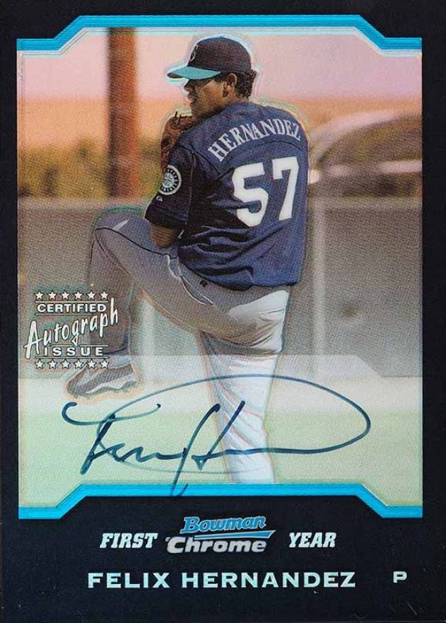 2004 Bowman Chrome Felix Hernandez #345 Baseball Card