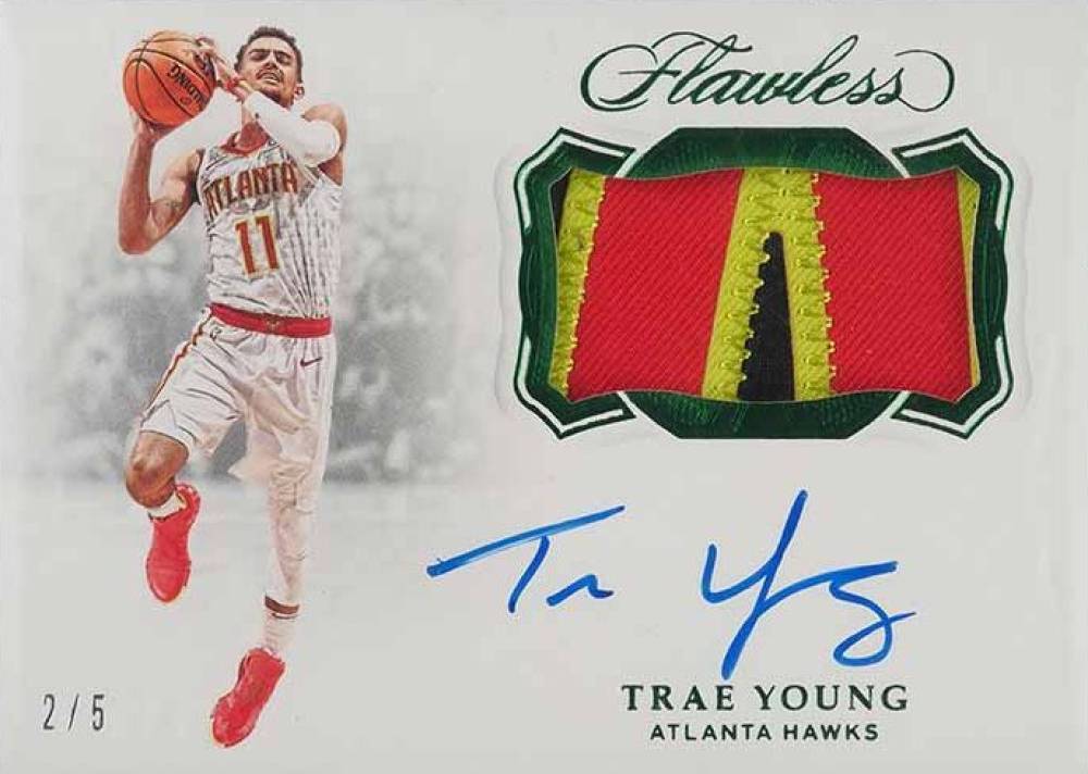 2018 Panini Flawless Horizontal Patch Autograph Trae Young #TYG Basketball Card