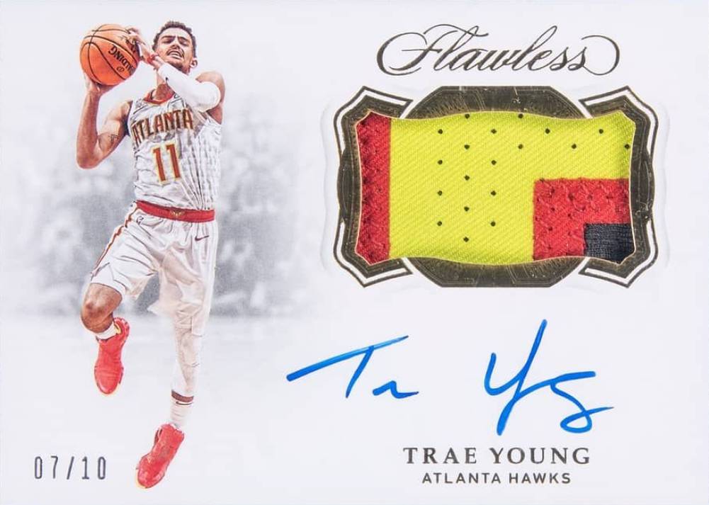 2018 Panini Flawless Horizontal Patch Autograph Trae Young #TYG Basketball Card