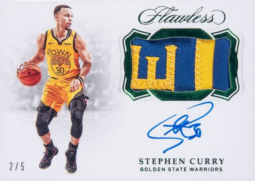 2018 Panini Flawless Horizontal Patch Autograph Stephen Curry #SCY Basketball Card