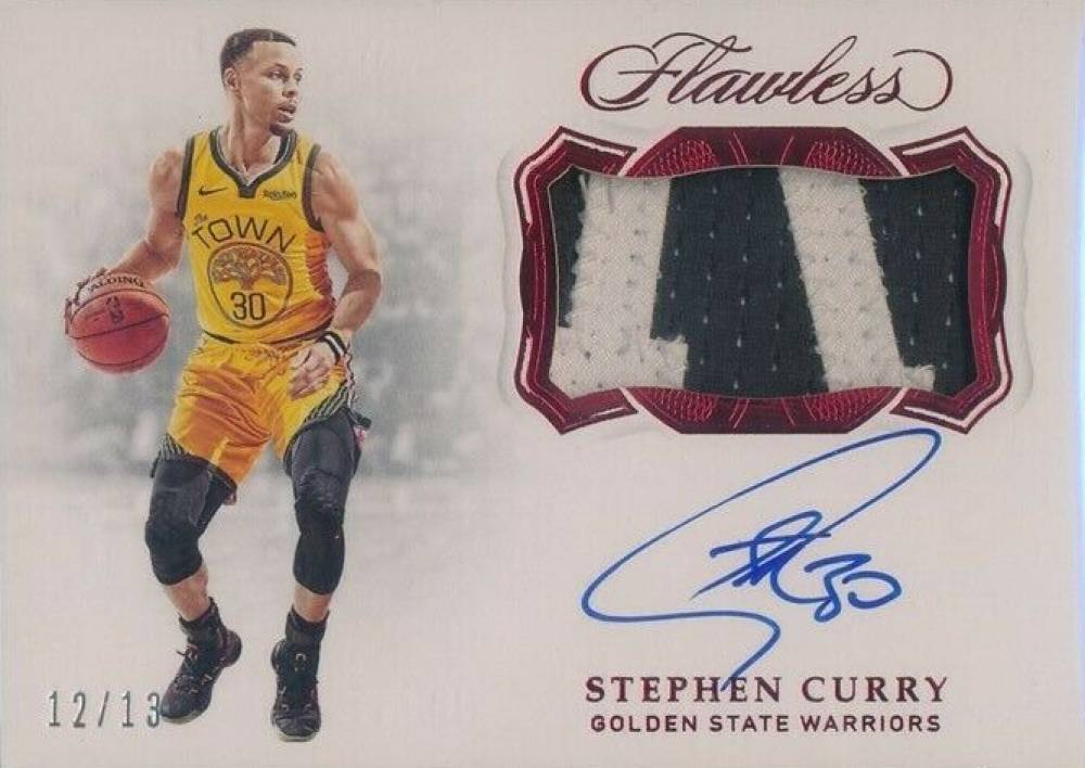 2018 Panini Flawless Horizontal Patch Autograph Stephen Curry #SCY Basketball Card