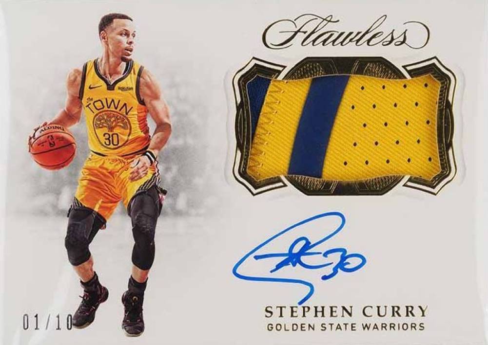 2018 Panini Flawless Horizontal Patch Autograph Stephen Curry #SCY Basketball Card