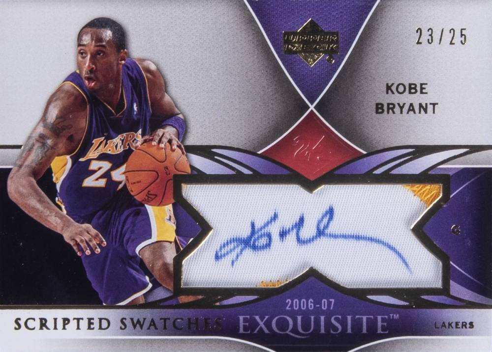 2006 Upper Deck Exquisite Collection Scripted Swatches Kobe Bryant #SS-KB Basketball Card