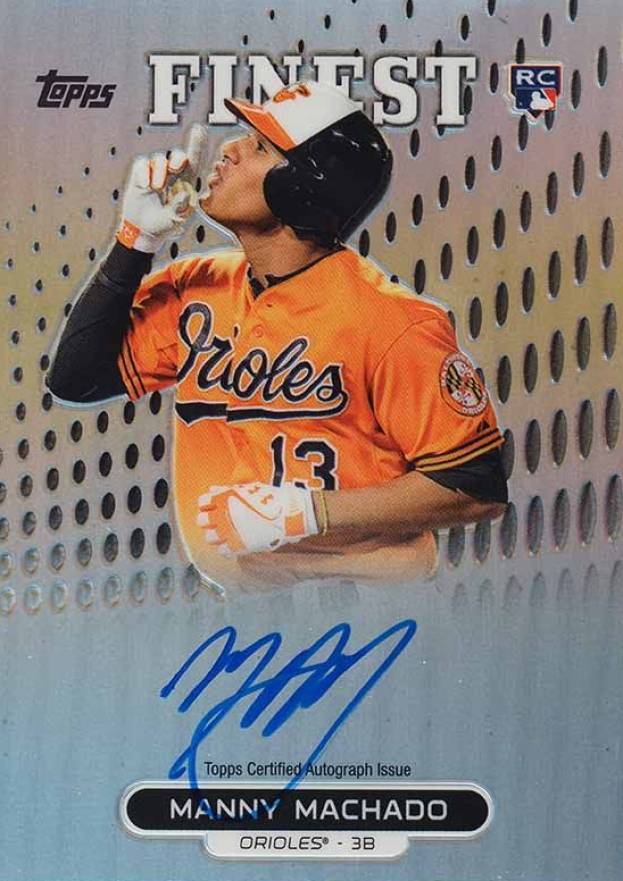 2013 Finest Rookie Autographs Manny Machado #RA-MM Baseball Card