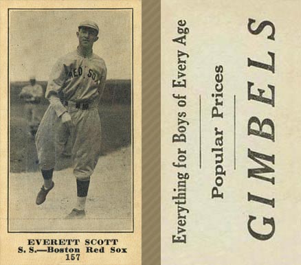 1916 Gimbels Everett Scott #157 Baseball Card