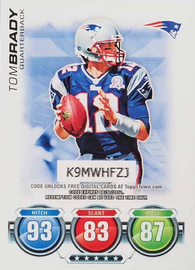 2010 Topps Attax  Tom Brady # Football Card