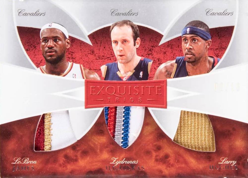 2006 Upper Deck Exquisite Collection Trios Larry Hughes/LeBron James/Zydrunas Ilgauskas #JIH Basketball Card