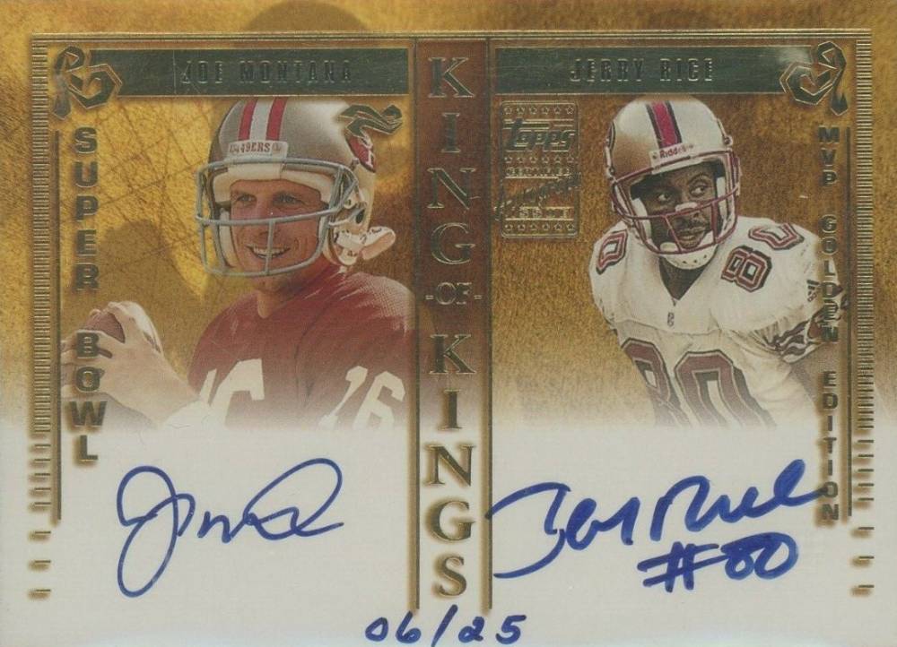 2002 Topps King of Kings Jerry Rice/Joe Montana #KK-MJ Football Card