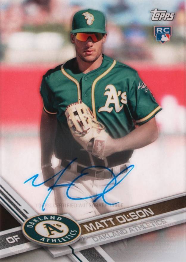 2017 Topps Clearly Authentic Autographs Matt Olson #MO Baseball Card