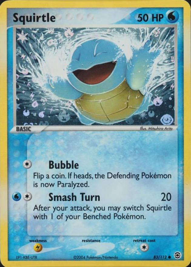 2004 Pokemon EX Fire Red & Leaf Green Squirtle-Reverse Foil #83 TCG Card