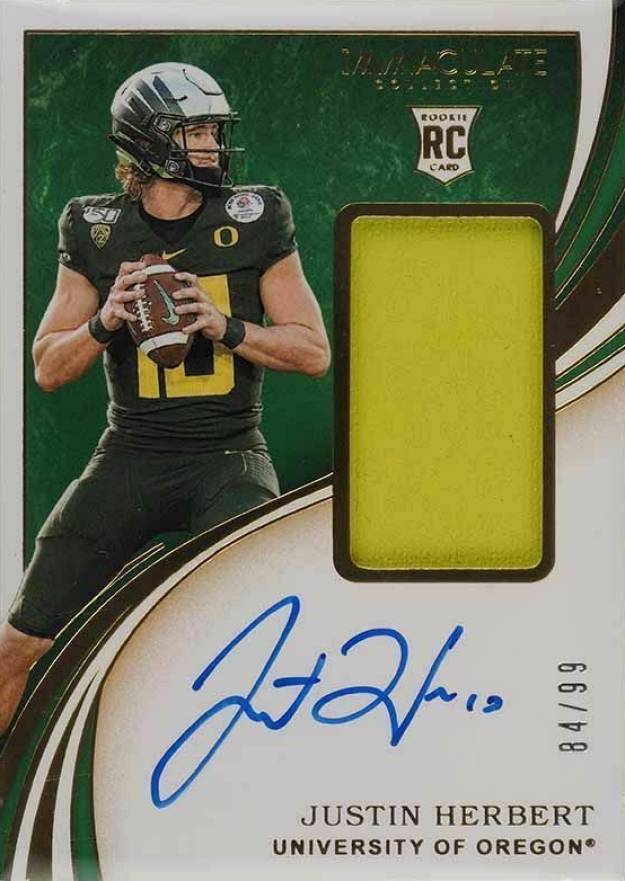 2020 Panini Immaculate Collegiate Justin Herbert #104 Football Card