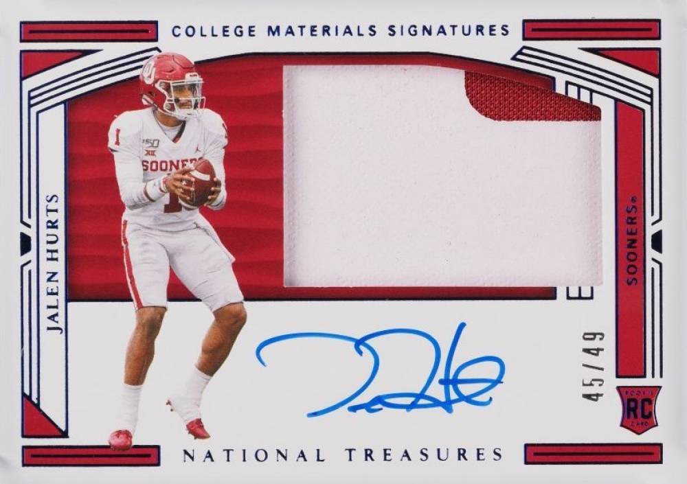 2020 Panini National Treasures Collegiate Jalen Hurts #133 Football Card