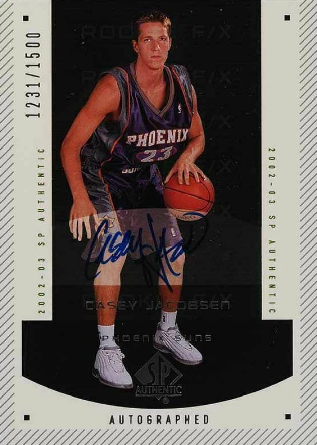 2002 SP Authentic Casey Jacobsen #163 Basketball Card