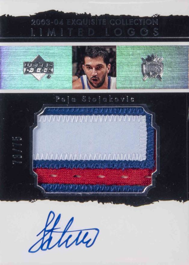 2003 UD Exquisite Collection Limited Logos Peja Stojakovic #LL-PS Basketball Card