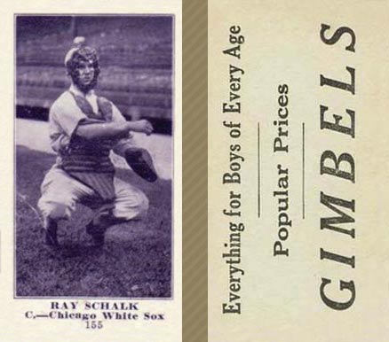 1916 Gimbels (M101-5) Ray Schalk #155 Baseball Card