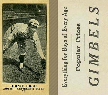 1916 Gimbels (M101-5) Heinie Groh #73 Baseball Card