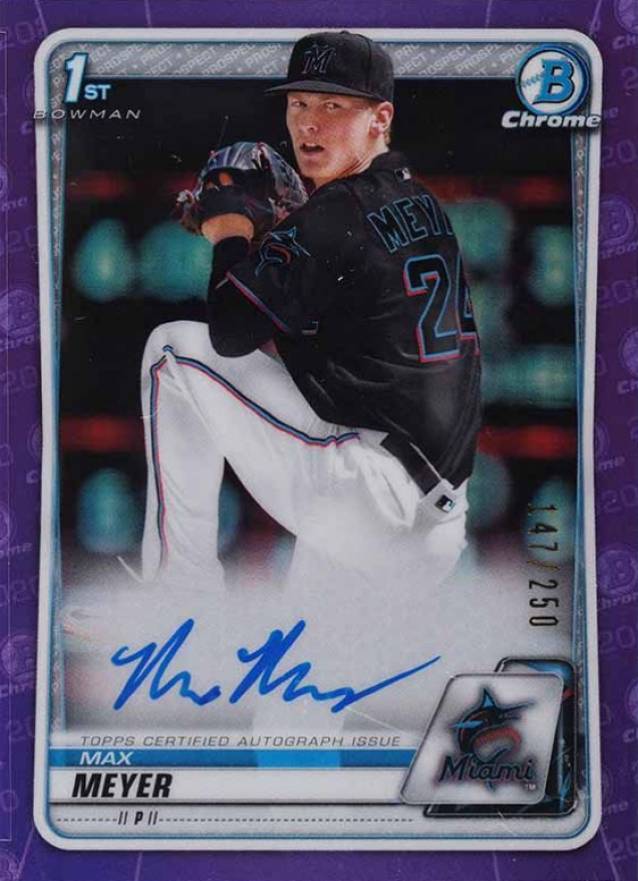 2020 Bowman Draft Chrome Draft Picks Autographs Max Meyer #CDAMM Baseball Card