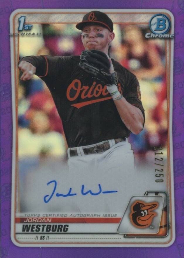 2020 Bowman Draft Chrome Draft Picks Autographs Jordan Westburg #CDAJWE Baseball Card