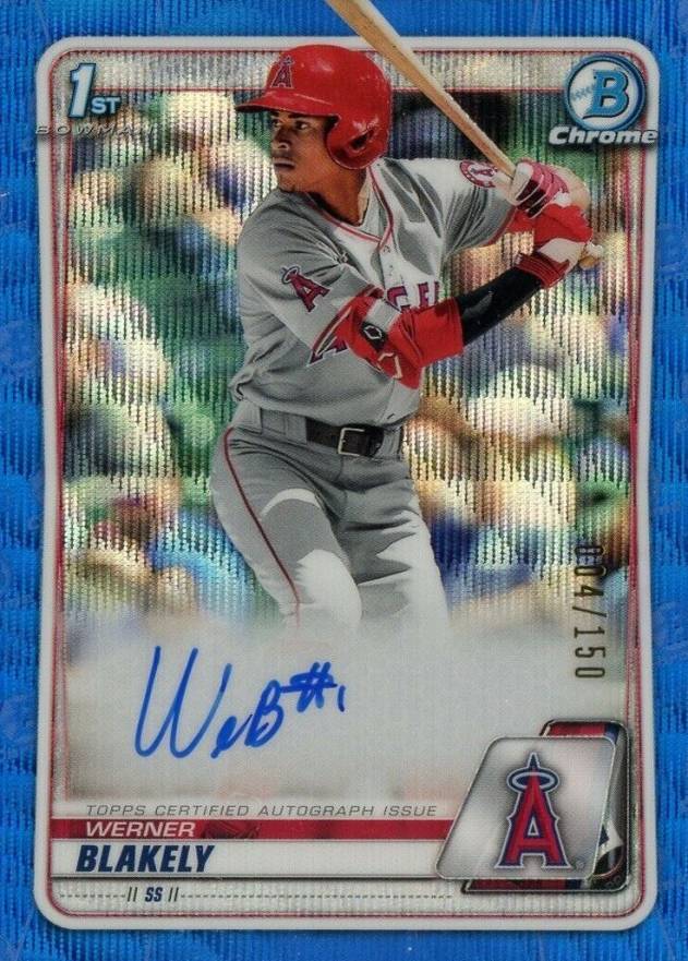 2020 Bowman Draft Chrome Draft Picks Autographs Werner Blakely #CDAWB Baseball Card