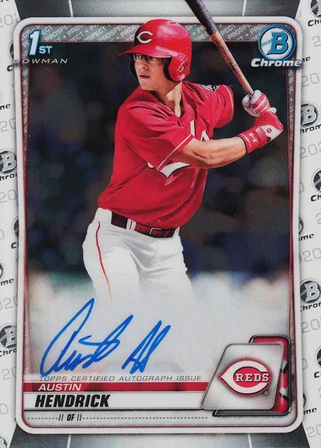 2020 Bowman Draft Chrome Draft Picks Autographs Austin Hendrick #CDAAH Baseball Card