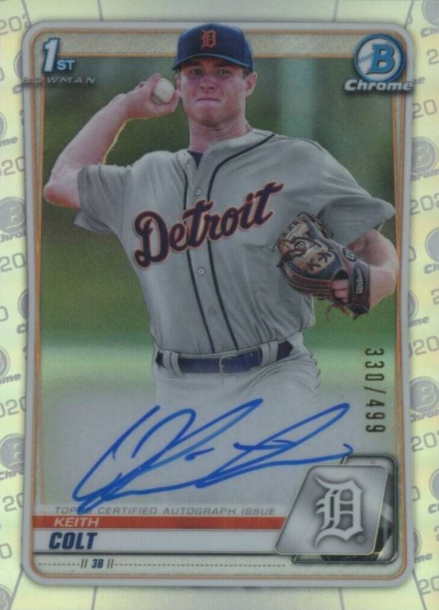 2020 Bowman Draft Chrome Draft Picks Autographs Colt Keith #CDAKC Baseball Card