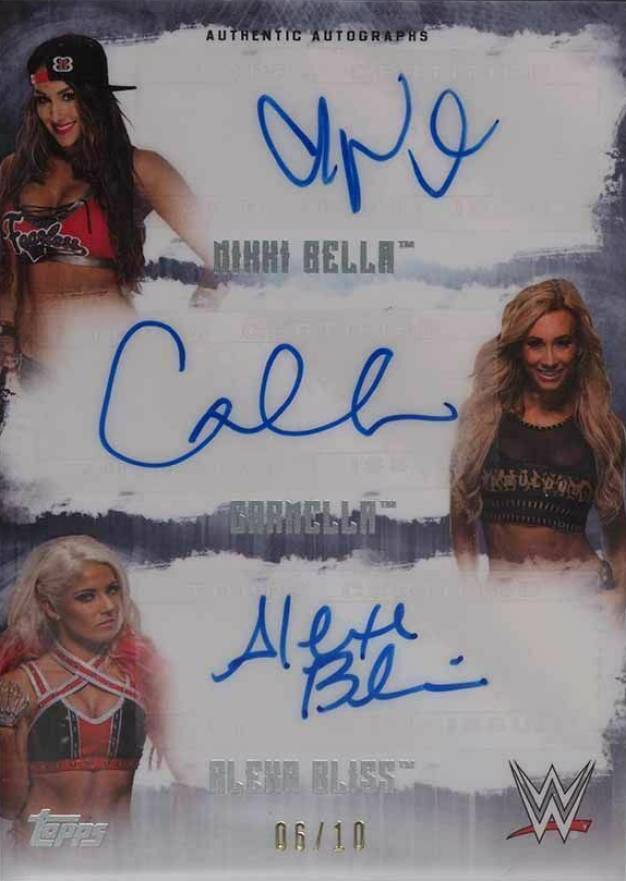 2017 Topps WWE Undisputed Triple Autographs Bella/Carmella/Bliss #NCA Other Sports Card