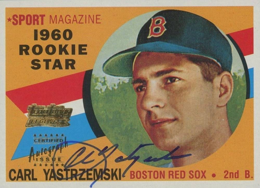 2001 Topps Team Topps Legends Autograph Carl Yastrzemski #TT8R Baseball Card