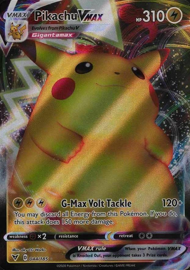 2020 Pokemon Sword & Shield Vivid Voltage Full Art/Pikachu Vmax #044 TCG Card