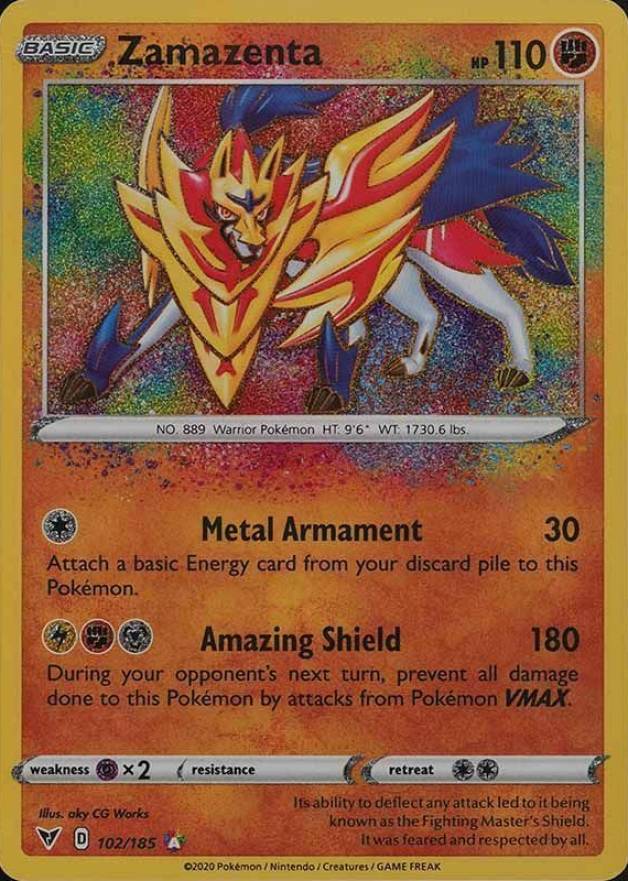 2020 Pokemon Sword & Shield Vivid Voltage Zamazenta #102 TCG Card