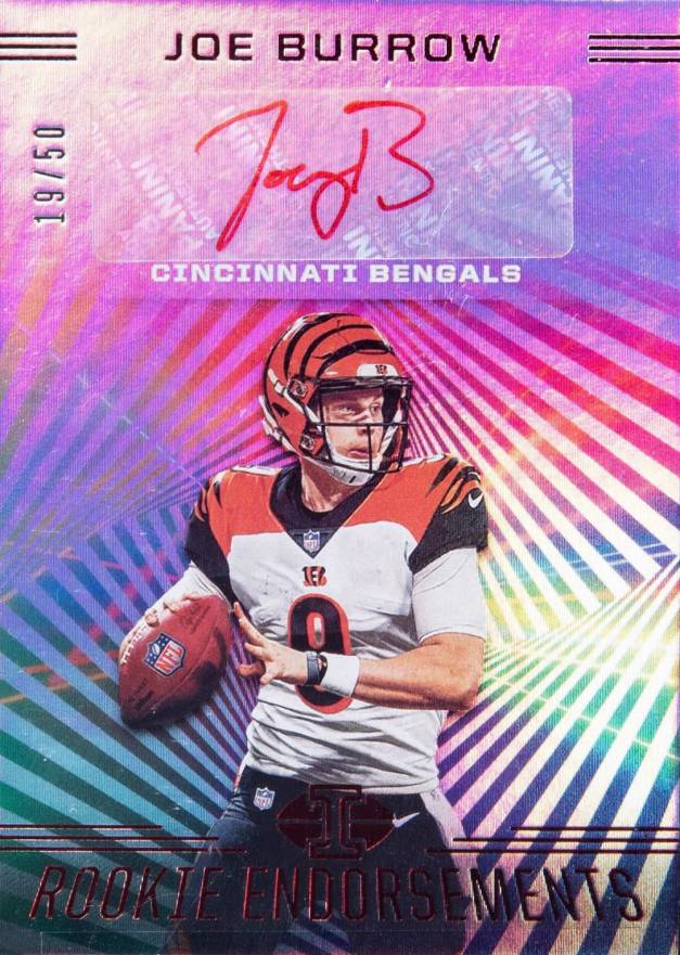 2020 Panini Illusions Rookie Endorsements Autographs Joe Burrow #RE1 Football Card