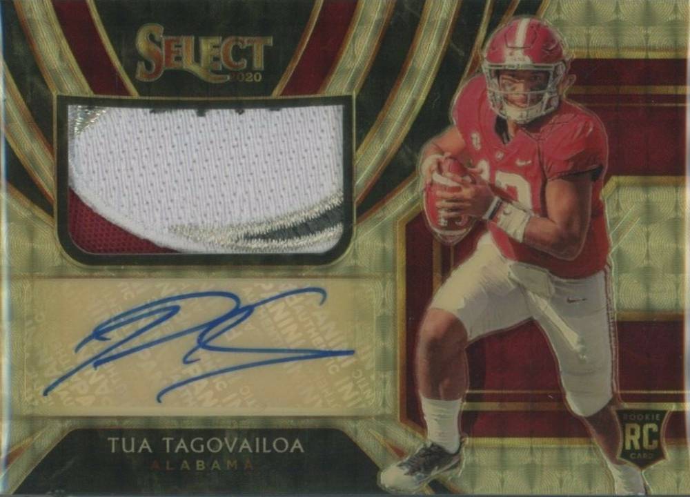 2020 Panini Chronicles Draft Picks Select Patch Autographs Tua Tagovailoa #1 Football Card