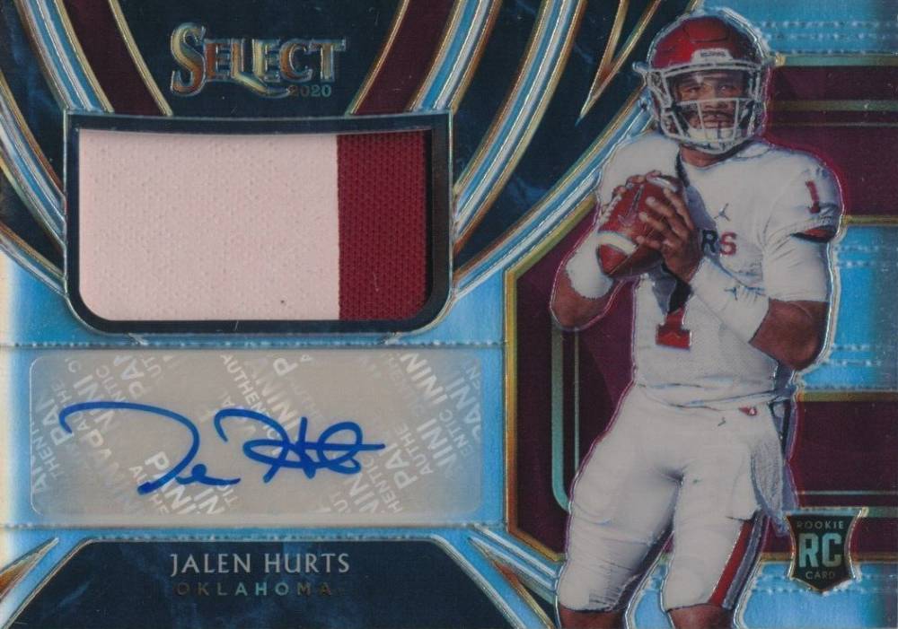 2020 Panini Chronicles Draft Picks Select Patch Autographs Jalen Hurts #17 Football Card