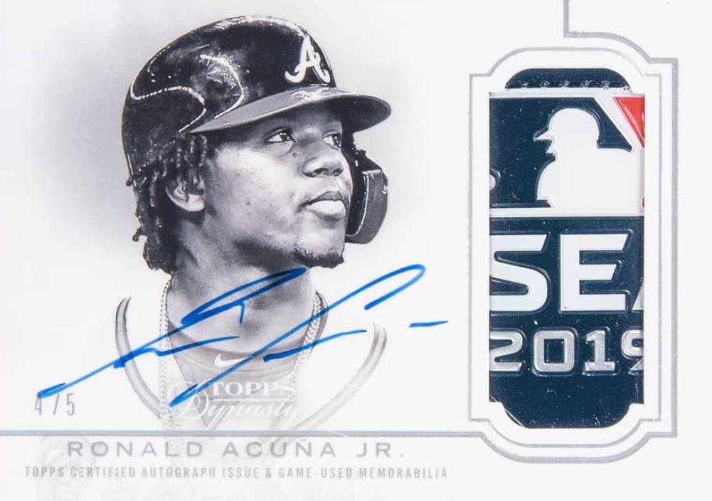 2020 Topps Dynasty Autographed Patch Ronald Acuna Jr. #RA1 Baseball Card